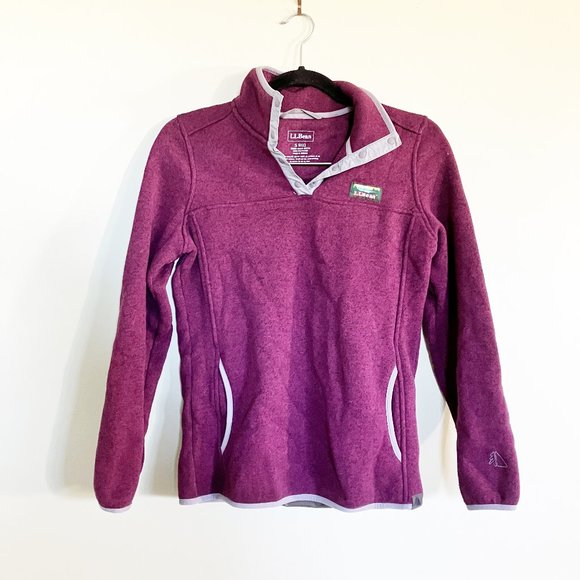 L.L bean purple sweater fleece pullover size small - Picture 1 of 6